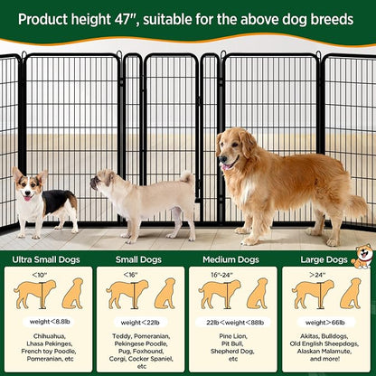Yaheetech Dog Playpen Outdoor, 47 inch 8 Panels Dog Pen Indoor Heavy Duty Puppy - Image 8