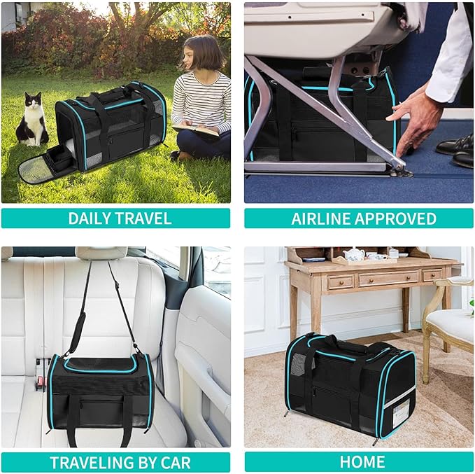 Soft - Sided Pet Carrier for Cats and Small Dogs, Airline - Approved, Foldable - Image 6