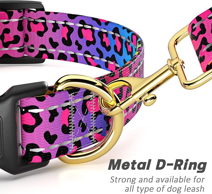 Reflective Dog Collar for Small Dogs Cats, Cute Leopard Style Adjustable - Image 5