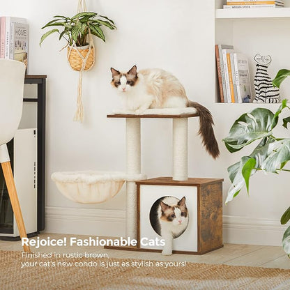 FEANDREA Small Cat Tree for Kittens, Modern Cat Tower for Indoor Cats, Cat Condo - Image 7