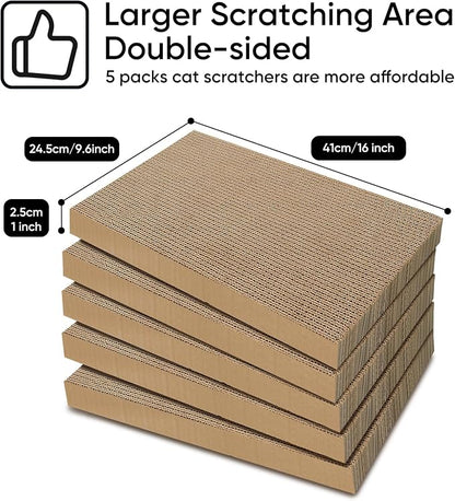 AGYM Cat Scratcher, 5 Packs in 1 Cardboard Box Cat Scratching Pad - Image 2