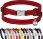 Leather Cat Collar with Buckle and Removable Bell by BUDKAS