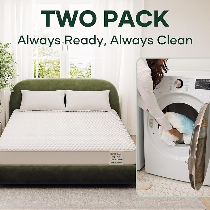 Ohgeni 100% Waterproof Mattress Protector, Twin XL-2 Pack, Fitted Sheet - Image 4