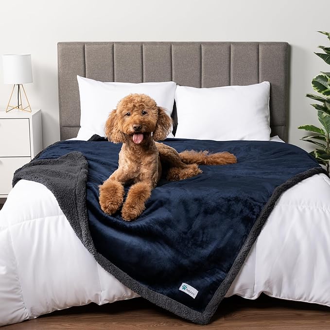 PetAmi Waterproof Dog Blanket for Queen Bed Large XL Dog Throw for Couch Cover by PetAmi