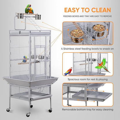 SUPER DEAL PRO 61-inch 2in1 Large Bird Cage - Image 3