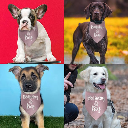 Dog Birthday Bandanas Boy Pink Dog Bandana Pet Scarf Bibs Accessories Party - Image 4