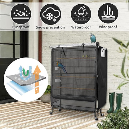 Bird Cage Covers for Night, 38”L×23”W×51”H, 420D Fabric Washable Waterproof - Image 3