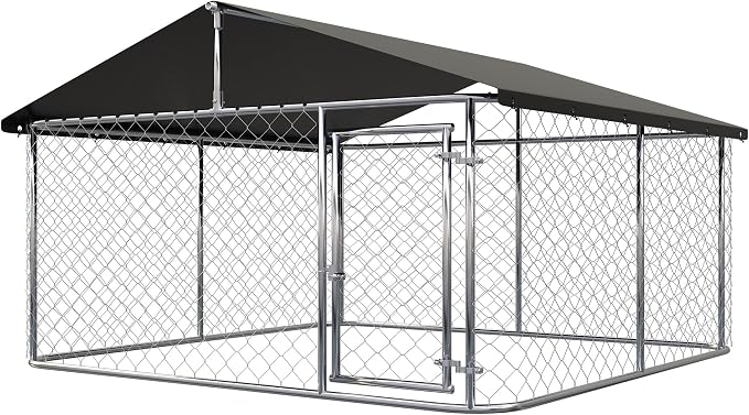 78"x 78" Outdoor Dog Enclosure Heavy Duty Dog Kennel House Mesh Dog Big Cage by Petony