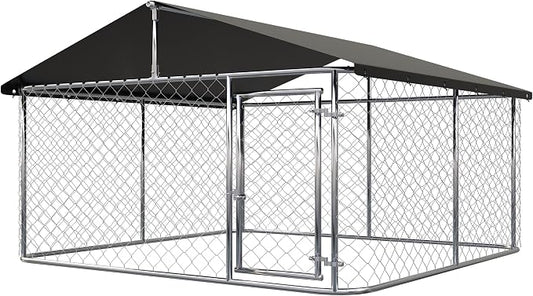 78"x 78" Outdoor Dog Enclosure Heavy Duty Dog Kennel House Mesh Dog Big Cage by Petony