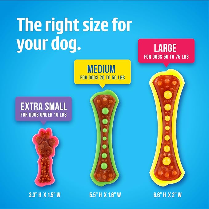 Hartz Chew 'n Clean Dental Duo Dog Treat & Chew Toy, Color Varies, 3 Pack - Image 4