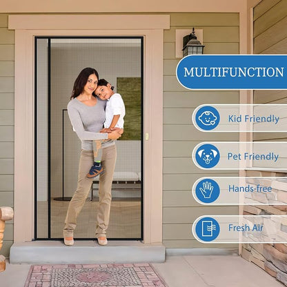 Magnetic Screen Door Left Right Side Opening Upgraded PET Mesh Greater Than - Image 7