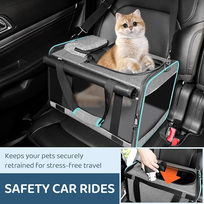 Cat Carrier American, Delta Airline Approved/Soft-Sided Pet Travel Bag - Image 8