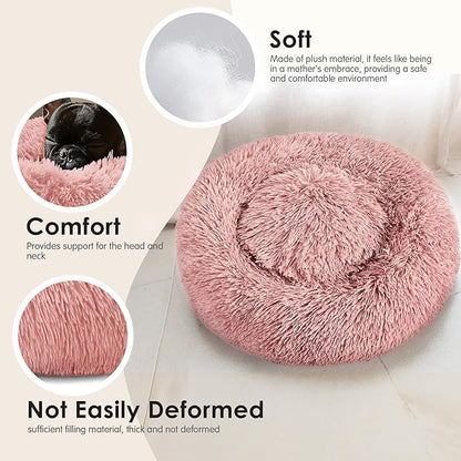 28in Large Dog Bed, Medium Size Dog and Cats, Calming Donut Bed - Image 4