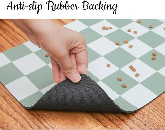 Ralxion Checkered Dog Feeding Mat, Absorbent Mats - Image 4