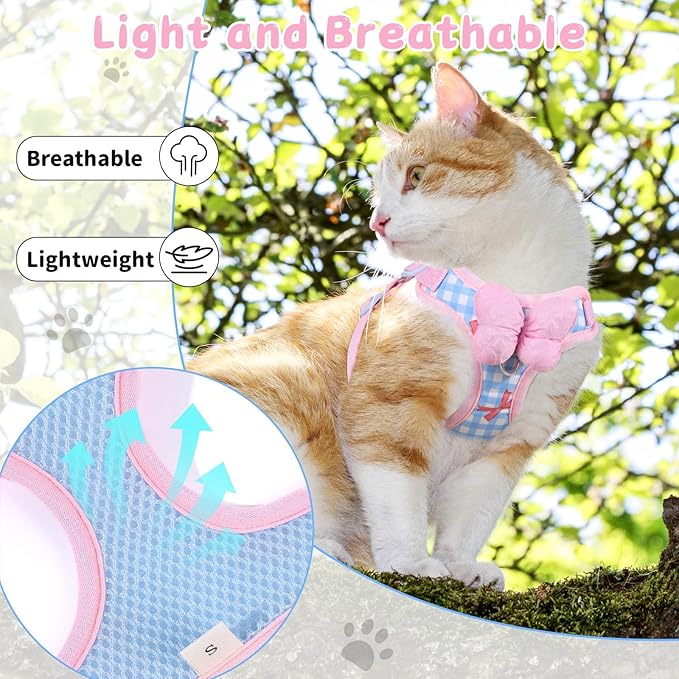 Cat Vest Harness and Leash Set for Walking Escape Proof, Adjustable Kitten - Image 4