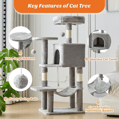 Sweetcrispy 44 inch Cat Tree Tower, Small Cat Climbing Tower - Image 2