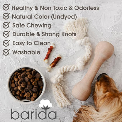 Barida Pet Supplies 100% Natural Cotton Rope Dog Toys, Premium White Cotton Dog - Image 7