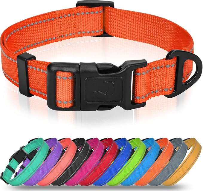 Joytale Large Dog Collar, Reflective and Adjustable Nylon Pet Collar by Joytale