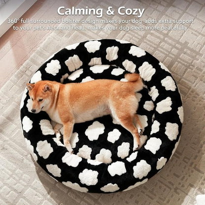 JOEJOY Donut Dog Bed Medium Size Dog, Cute Round Calming Pet Bed - Image 7