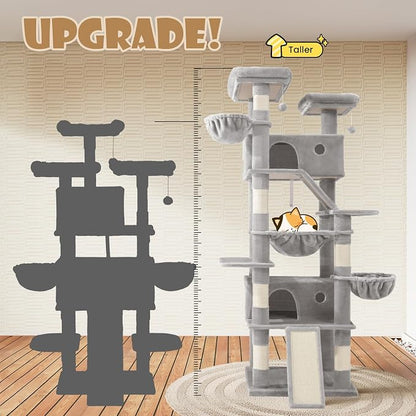 SHA CERLIN 81in Multi-Level Tall Cat Tree Tower - Image 4
