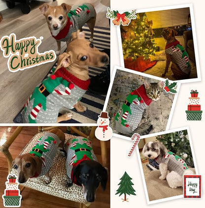 Dog Cat Ugly Christmas Sweater Boy Girl Xmas Pet Clothes Holiday Puppy Costume - Image 6