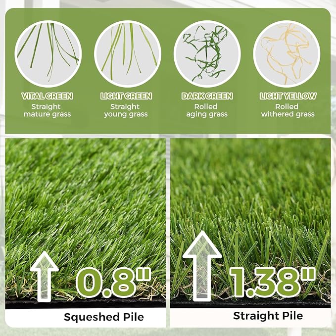 Artificial Grass Rug Indoor Outdoor, 6 x 10FT Faux Grass Turf - Image 7