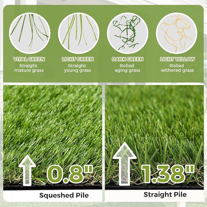Artificial Grass Rug Indoor Outdoor, 6 x 10FT Faux Grass Turf - Image 7