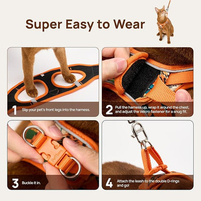 Cat Harness and Leash Set, Step-in Escape Proof Adjustable Vest Harness - Image 7