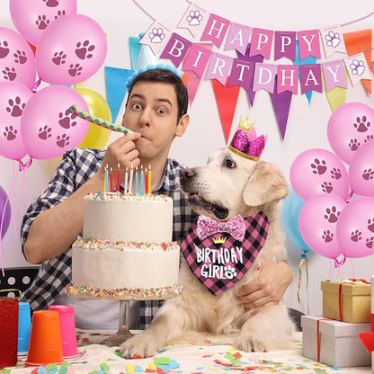Dog Birthday Party Supplies, Dog Birthday Hat Bandana Scarf - Image 6