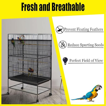 Bird Cage Seed Catcher Large Bird Cage Cover 118 * 31 inches Adjustable Net - Image 3