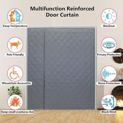 Reversible Wide Magnetic Thermal Insulated Door Curtain - Image 7