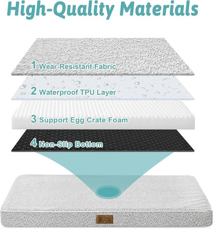 Dog Crate Bed for Small Size Dogs, Rectangular Orthopedic Cat Beds, Foam - Image 5