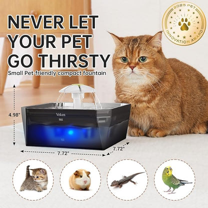 Veken Small Pet-Friendly Cat Water Fountain - Image 2