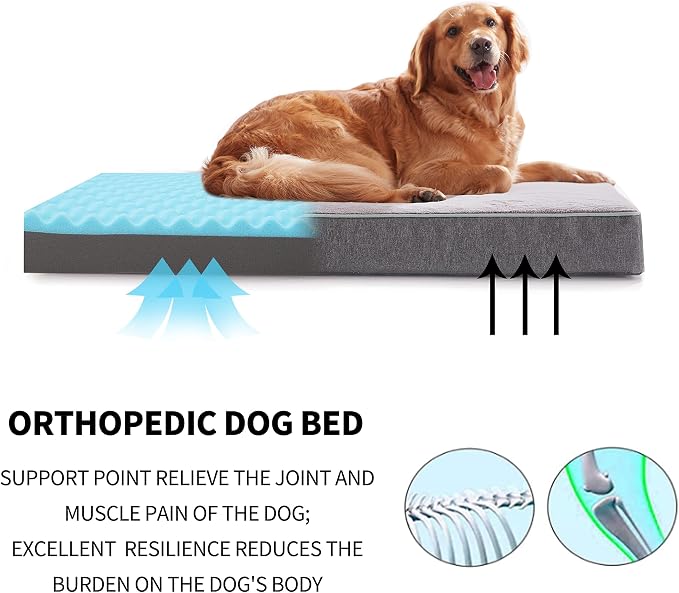 Orthopedic Memory Foam Dog Bed, Cooling Dog Beds Waterproof Pet Bed - Image 6