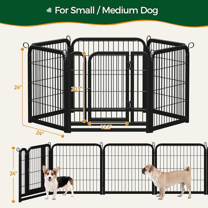 Yaheetech Dog Playpen Outdoor, 24 inch 6 Panels Dog Pen Indoor Heavy Duty Puppy - Image 6