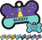 GoTags Silent Dog Tag, Personalized Engraved Bone Silicone Dog and Cat Name Pet by GoTags
