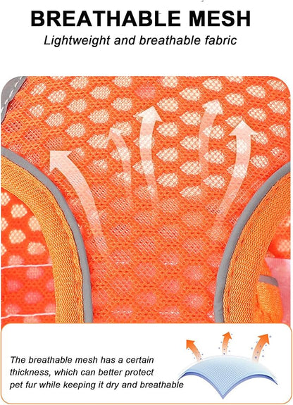 M Orange Soft Mesh Dog Harness and Leash Set, No Escape Puppy Harnesses - Image 4