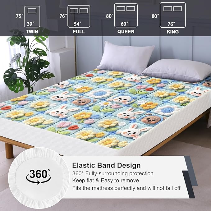 Waterproof Mattress Protector King, Fitted Sheet Style Breathable Mattress Cover - Image 5