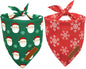 Realeaf Christmas Dog Bandanas 2 Pack, Snowflake and Santa Claus Dog Scarf by Realeaf