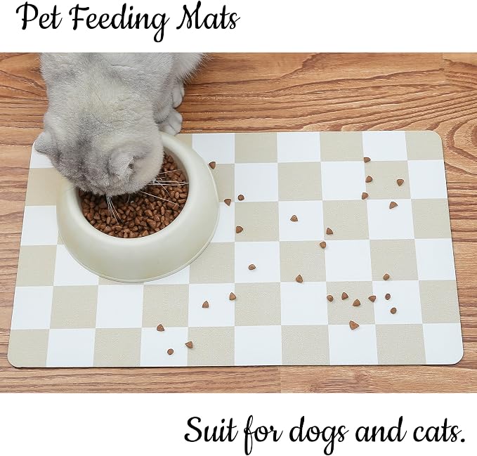 Ralxion Checkered Dog Feeding Mat, Absorbent Mats - Image 4
