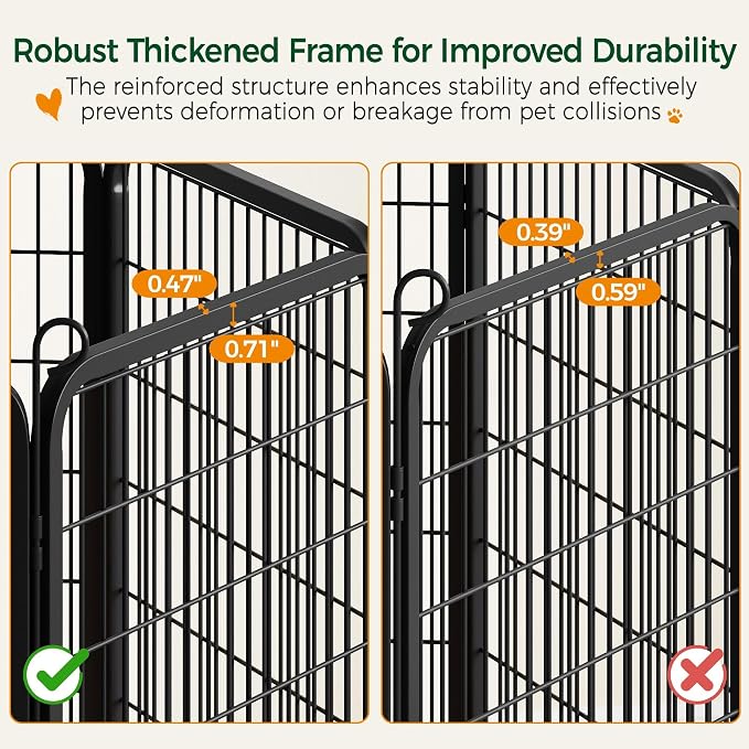 Yaheetech Dog Playpen Outdoor, 32 inch 8 Panels Dog Pen Indoor Heavy Duty Puppy - Image 6