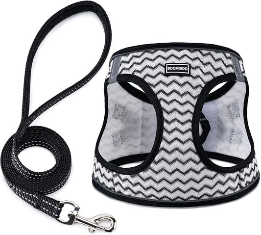 BOOMIBOO Dog Harness with Leash Set, No Pull Adjustable Reflective Step-in by BOOMIBOO