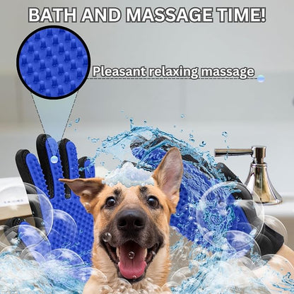 Pet Hair Remover Glove – Blue, Reusable Grooming Glove - Image 4