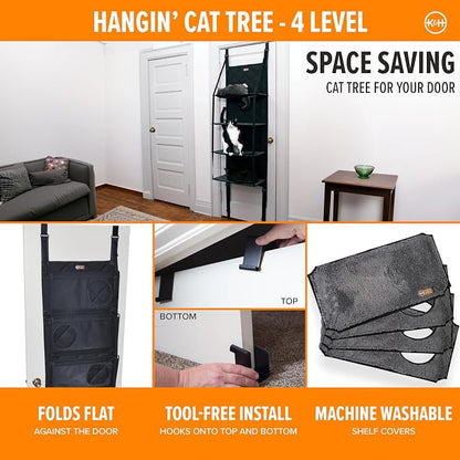K&H Pet Products Hangin Cat Tree Door Mounted Cat Furniture, Space Saving - Image 3
