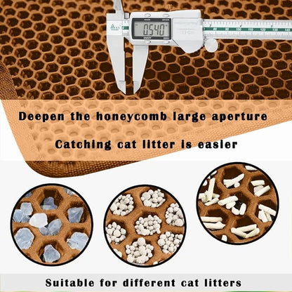 HCY&WLD Cat Litter Mat, Honeycomb Double Layer Cat Litter Trapping Mat - Image 5