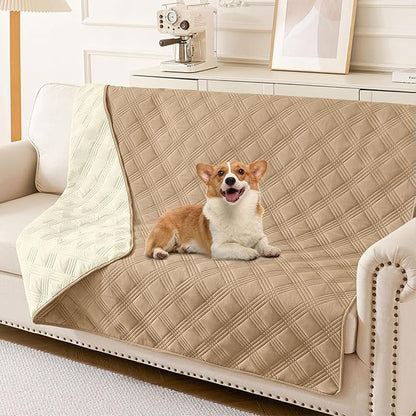 hyha Waterproof Dog Blanket, Reversible Pet Bed Blanket, Soft Sofa Couch Cover by hyha