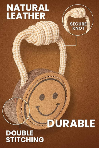 Natural Jute Dog Chew Toy – Smiley Shape, Tough & Durable Puppy Teething Toy - Image 4