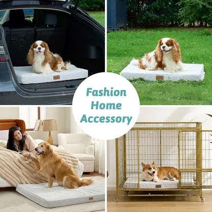 Dog Crate Bed for Large Size Dogs, Rectangular Orthopedic Dog Beds, Foam - Image 6