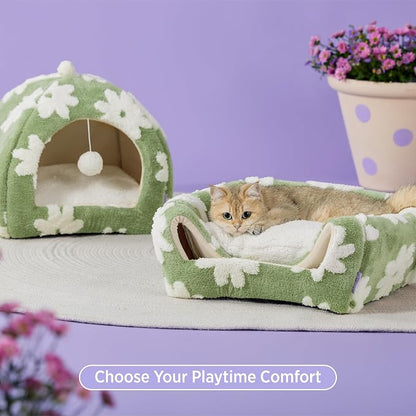 Lesure Cute Cat Beds for Indoor Cats - 2 in 1 Cat Cave Bed for Kittens and - Image 3