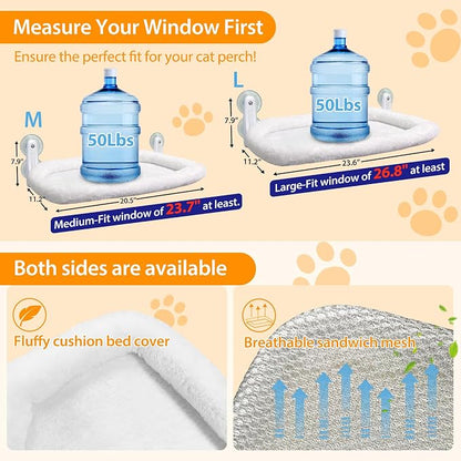 L&W BROS. Cat Window Perch Cushion Bed Cat Hammock - Image 3